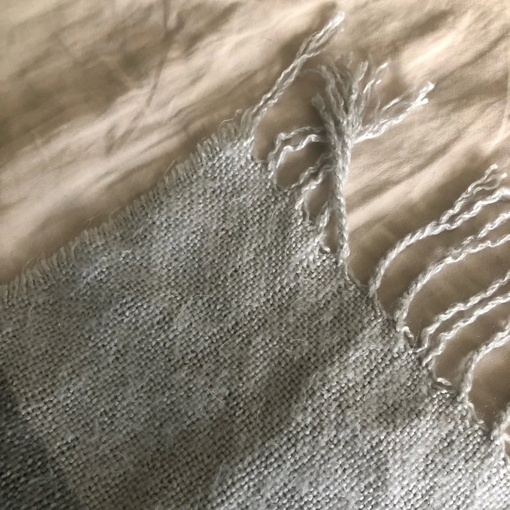 Zara Home Grey Stripe Knit Throw Blanket - Picture 2 of 4